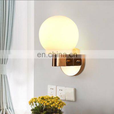 Luxury Globe Ball Brass Chrome Black Wall Lamp Hotel Home Interior Wedding Banquet Hall Decoration Indoor Glass Wall Light