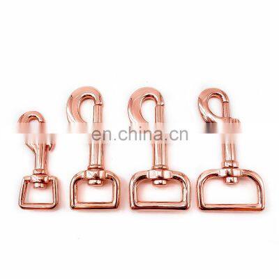 Metal D ring rotatable spring spiral buckle handbag hook pet dog leash hook