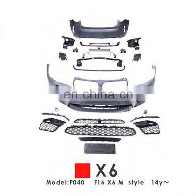 Auto Front Bumper Car Grille Rear Bumper F16 X6 M Style Car Assembly For BMW X6 2014+