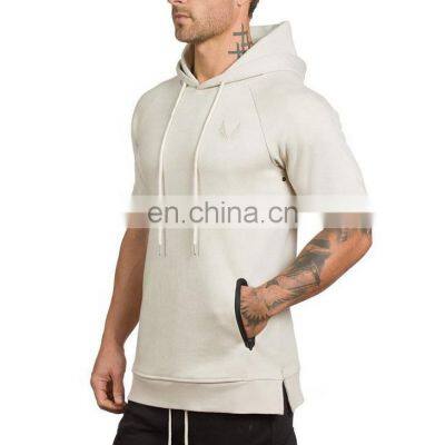 High Quality Factory Made Short Sleeve Hip Hop Style Wholesale Gym Hoodies Sweatshirts Casual Jumper for Men photo-2
