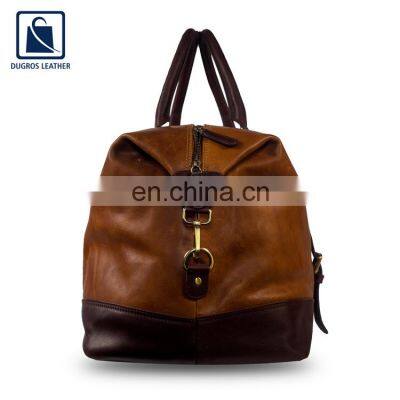 Vintage Style Made Impressive Quality Sports Leather Men Duffel Bag photo-5