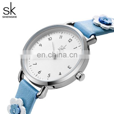 SHENGKE Junior School Student Watches Blue Child Watches Young Girls Lovely Wristwatchs Dropshipping  Watches