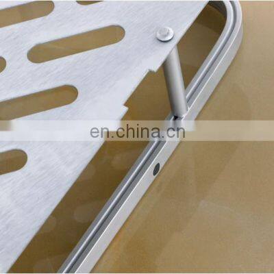 Hot Two Tier Bathroom Corner Shelf Tripod Bathroom Shelves Adhesive Corner Kitchen Racks Shampoo Storage Organizer w Hook photo-5