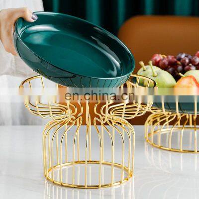 Nordic Vegetable Organizer Bowl Wire Decorate Wedding Stand Metal Countertop Bow Fruit Baskets Storage