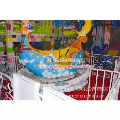 Sun Yat-sen Tai le Indoor and Outdoor Children's 4-seat Rotating Chairs Playground Rabbit Boat Children's Flying Car Spaceship Float Car Moon Theme photo-3
