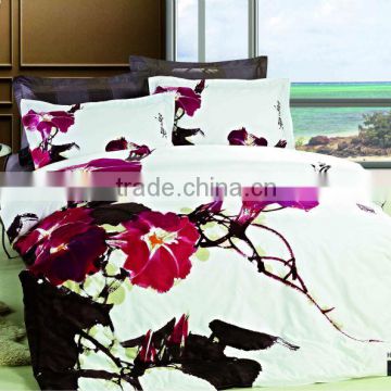 Reactive Printing Duvet Cover Set, Oriental Style ink printed flower bedding set