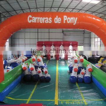 2014 Newest 4 LINE Inflatable Horse Runway Sports Games Inflatable Race Track for Kids and Adults photo-3
