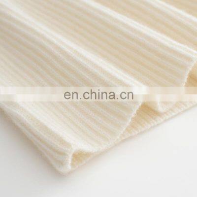 High End 100% Cashmere Pullover for Women Wholesale Casual Winter Sweater With Geometric Rib Round Neck Design\