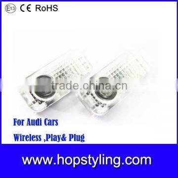 LED courtesy logo light for Audi, Door welcome ghost shadow light with car logo, car door handle light