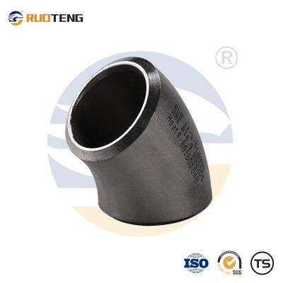 [RUOTENG]  Wenzhou Factory Hot Sale SS 45 Degree Butt Weld Elbow Grade 201 Stainless Steel Pipe Fittings Price