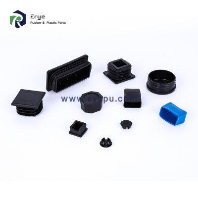 Custom Molded Plastic Plugs Rectangular Pipe Black Pvc Plastic End Cap