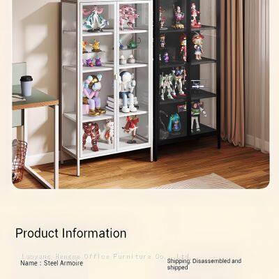 Space-Saving Slim Glass Tower Cabinet for Corner Display | All-around Protection | Moonlit White & Starry Black