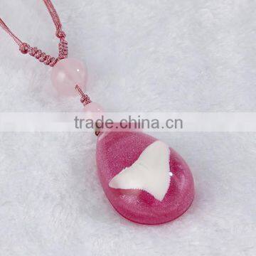 Colorful Shark Teeth Resin Crystal Necklace photo-2