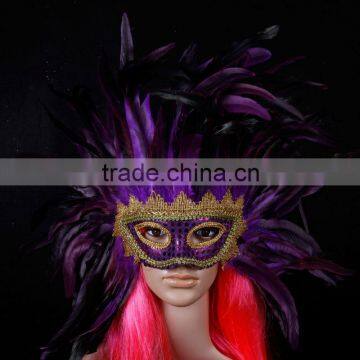 cheap china wholesale Peacock feathers face mask with eye shield masks