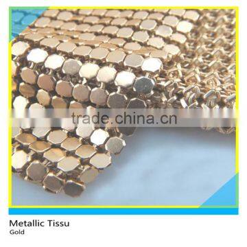 Metallic Tissu Mesh Gold Plated Sew on SS8 2mm Mesh Roll