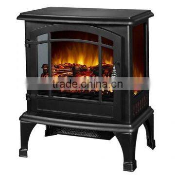 3 Sides Glass View Compact Electric Fireplace Heater