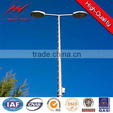 hinged double arm lamp pole