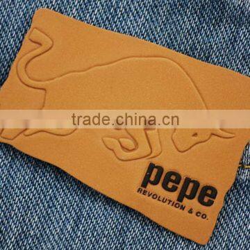 Made in china good quality rivet jeans leather metal patches