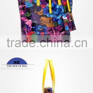 Colorful Big Flowers PU Leather for Bags, Cases and Shoes