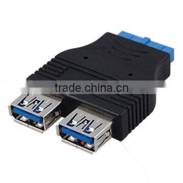 2 ports USB 3.0 A Female Port HUB Motherboard 20Pin Header Adapter Convertor Connector Female Adapter