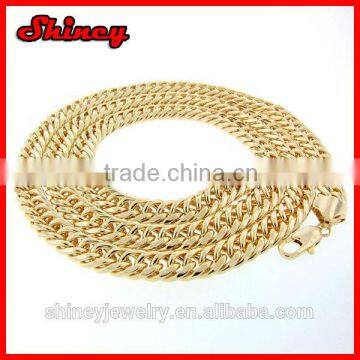 yellow gold plating customize size Cuban Link Curb Hip Hop Chain