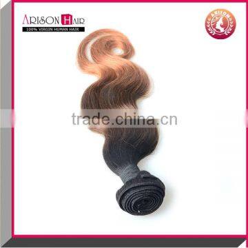 1b/4/30 Fashion 3Tone Ombre Brazilian Virgin Human Hair Cheap Hair Weaving photo-5