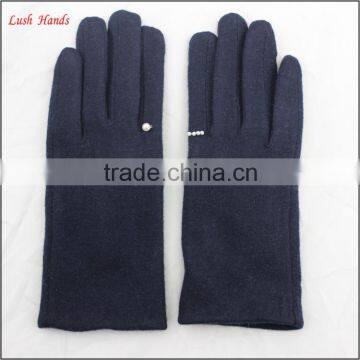 ladies navy woolen top gloves finger ring gloves