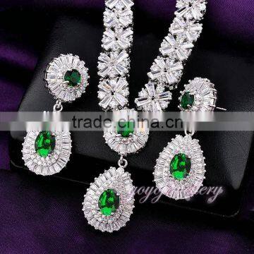 New Model Arabic White Gold Zirconia Big Fashion Jewelry Set photo-3