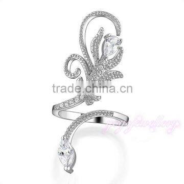 Special design wholesale gold cuibic zircon snake ring