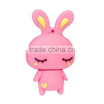cheapest whosales price doll cute silicon rabbit usb flash