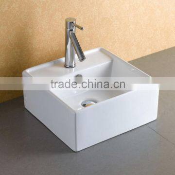 Square White Glazed Ceramic Washing Sink