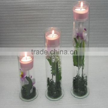 2016 glass cube candle holder wedding decoration