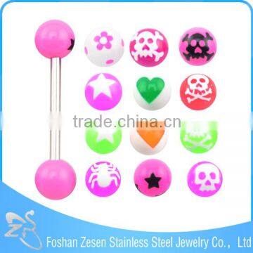 2016 new arrival surgical steel jewelry manufacturer cheap colorful tongue piercing