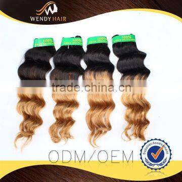 Deep Wave brazilian deep curly ombre hair weave with competitive cost