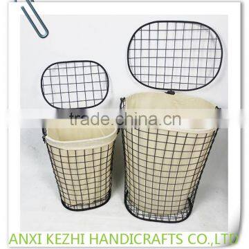 KZ8-06054 Set of 2 Metal Wire Household Laundry Basket