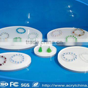 White bracelet display round jewelry display stand oval acrylic wrist display stand