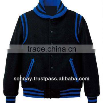 Varsity Jackets made by Wool Body Leather Sleeves