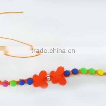 New arrival neon color rope knitted bracelet with round beads