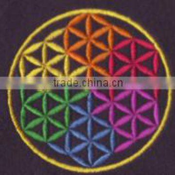 multicolour round embroidery designs cheap custom embroidered patches