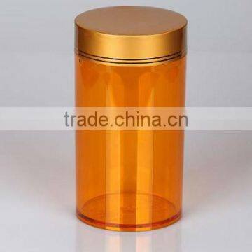 2013 Hot Sale High Quality Plastic Container for Tablets With Golden Cap