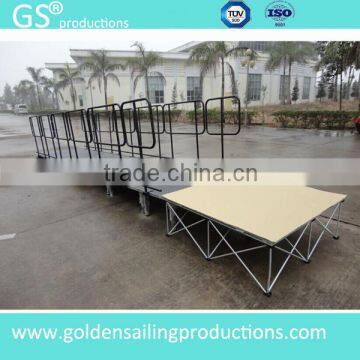 Hot Seling Aluminum Acrylic Portable Stage With Wheelchair Ramp for 80cm High Stage With Landing and Guard Rails