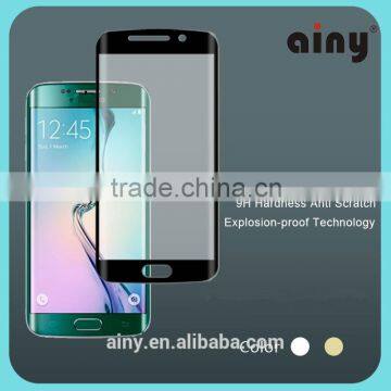 Hot selling,for s6 edge tempered glass wholesale,2.5d 0.2mm silk printed full cover for samsung s6 tempered glass