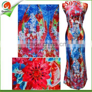 S078 High Quality 100% Silk Satin Fabric With Stones Cheap Shiny Polyester Satin Fabric