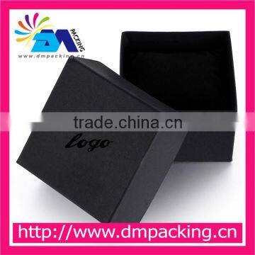 luxury matt black jewelry packing box with silver hot stamping