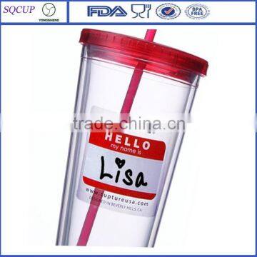 16oz Double Wall Plastic Straw Mug or Sippy Mug and Beautiful Remove ps Plastic Sippy Mug photo-5