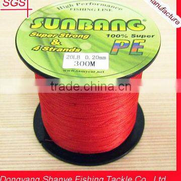 Zhejiang Wholesale Outdoor Fishing Tackle PE Power Nano Braid Fishing Line 4 Strands 20lb SUNBANG White