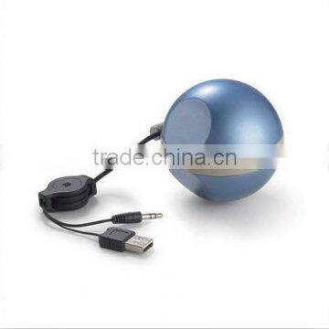 mini ball speaker with 3.5mm jack cable for MP3 PC