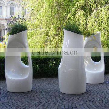 fiberglass flower pot with seat