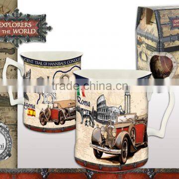 CARMANI gift set - mug EXPLORERS OF THE WORLD design