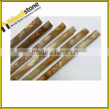 Polished Multi Green Onyx Pencil Molding Bull Nose Trim